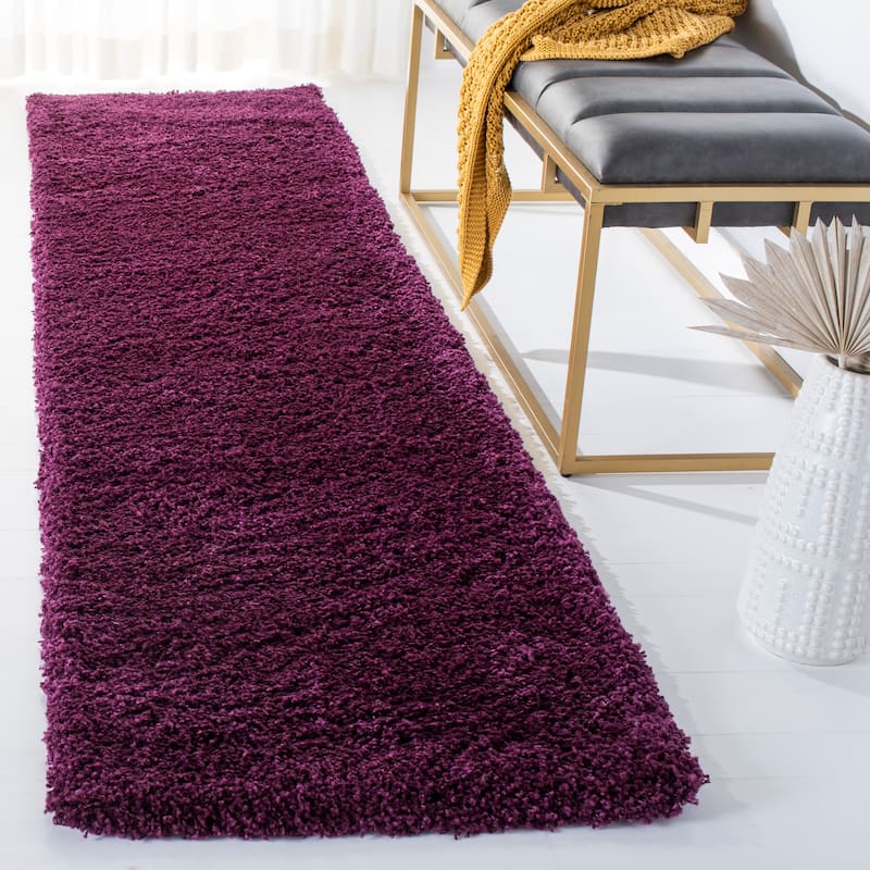 SAFAVIEH California Premium Shag Izat 2-inch Thick Area Rug - 2'3" x 9' Runner - Purple