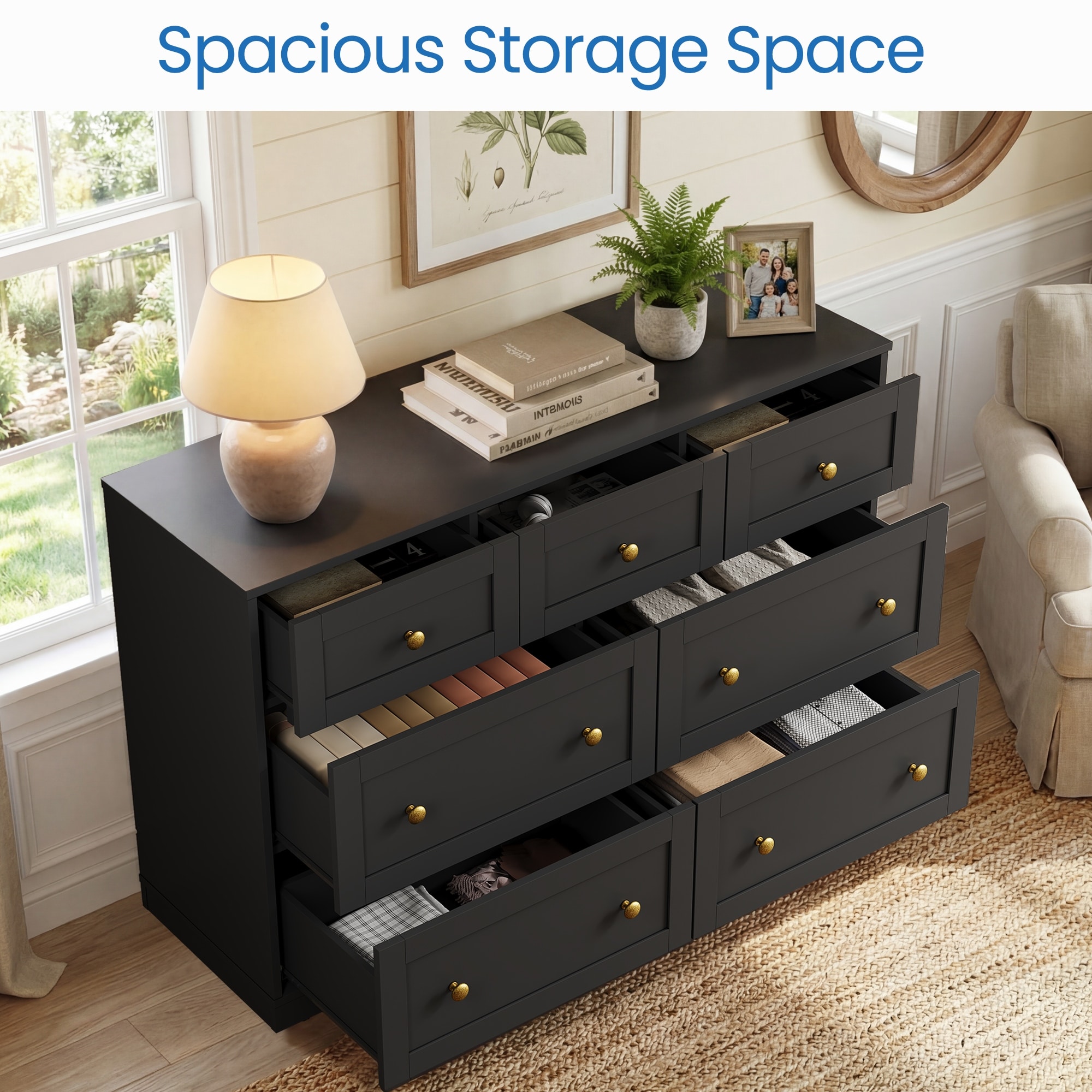 7 drawer black dresser Coaster Furniture Miranda 206363 7-Drawer 7 drawers open on wooden glides Felipe 7 Drawer Wood Dresser