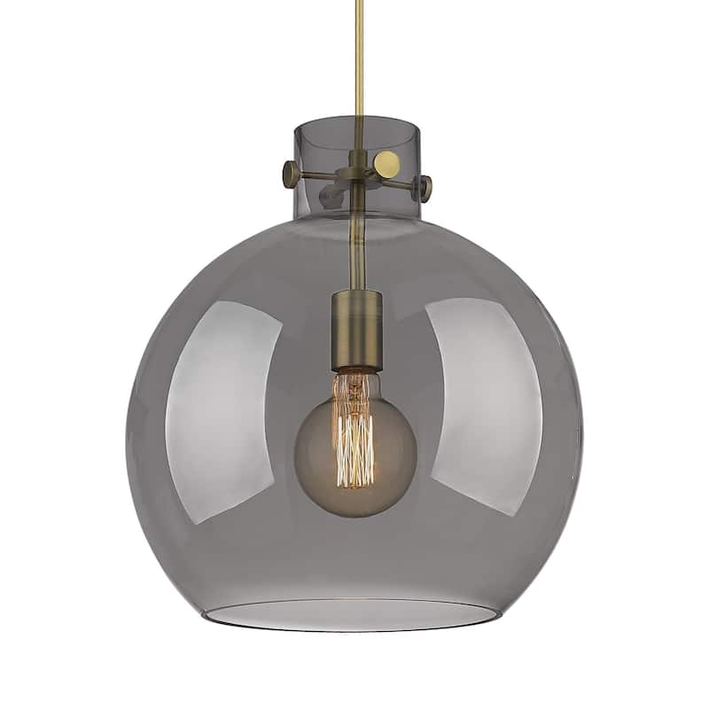 Innovations Lighting 410-1PL-15-14 Newton Sphere Pendant Newton Sphere - Brushed Brass / Plated Smoke