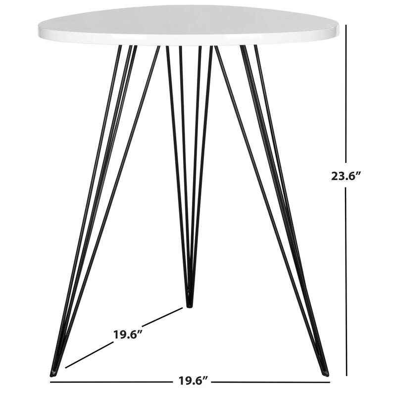 SAFAVIEH Luann White/ Black Lacquer Side Table - 19.6" x 19.6" x 23.6" - 20Wx20Dx24H