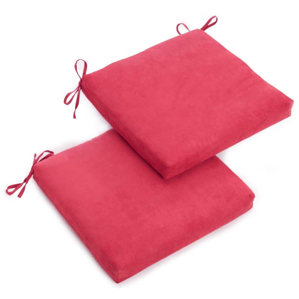 20-inch by 19-inch Microsuede Chair Cushion with Ties (Set of 1, 2, or 4)