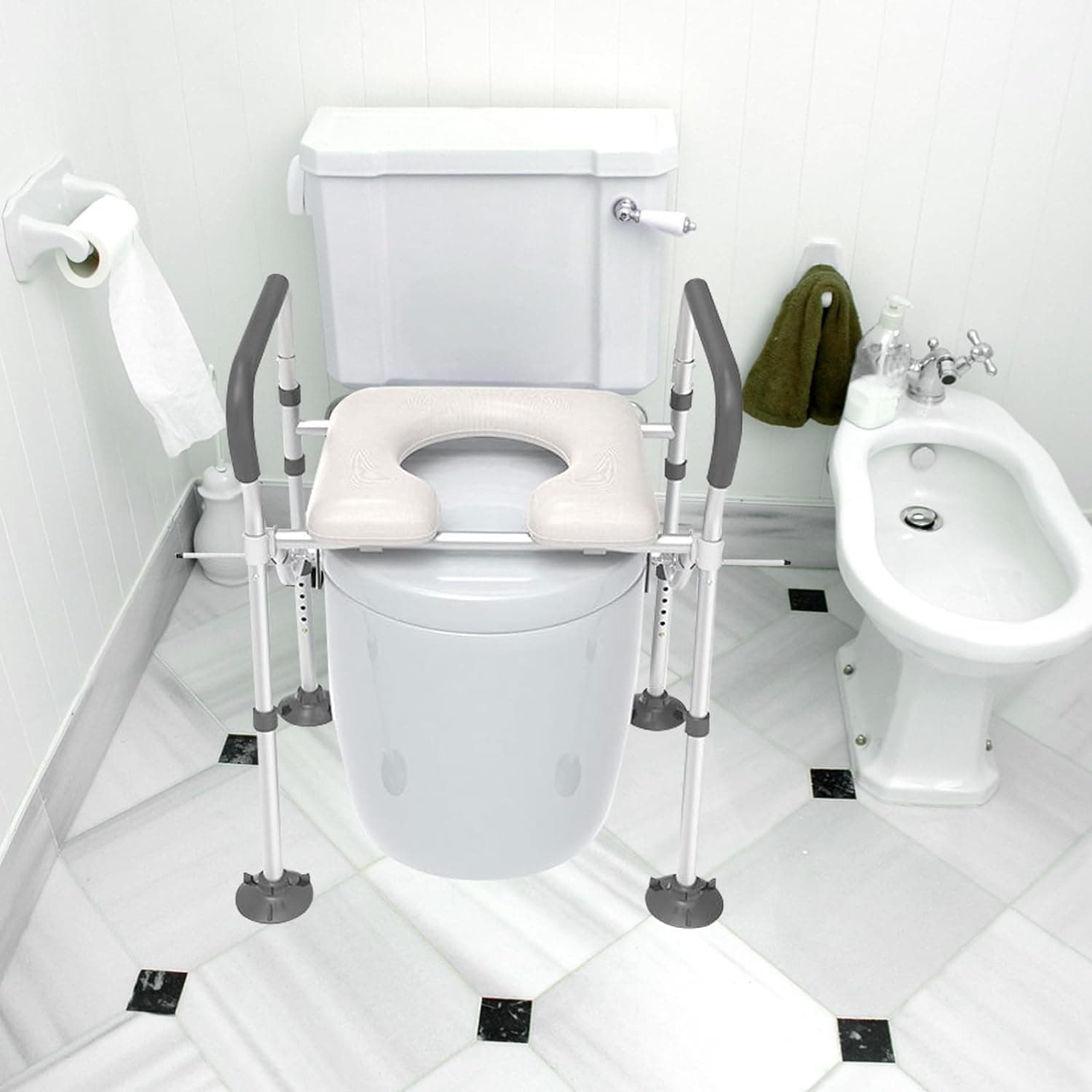 Raised Toilet Seat for Elderly, Height Adjustable Toilet Safety Chair for  Handicapped, Supports Up to 300lbs - Bed Bath \u0026 Beyond - 39710970, image size:1500x1500