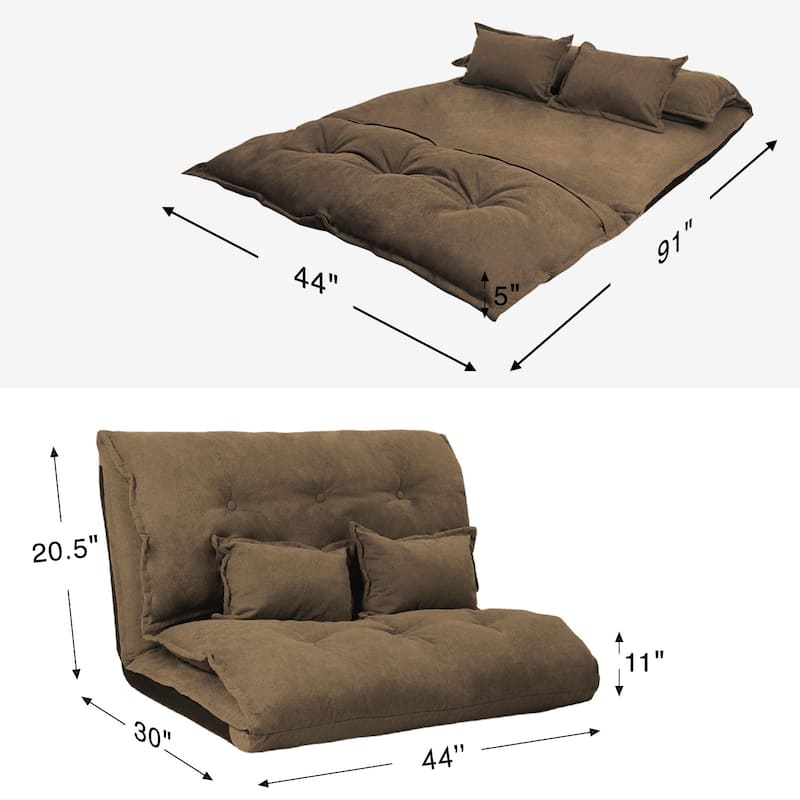 Hello Laura Convertible 5-position Floor Sofa Bed with Adjustable Backrest