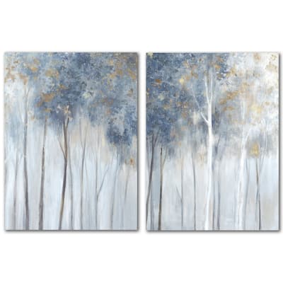 Fog and Gold by PI Creative Art 2 Piece Wrapped Canvas Wall Art Set