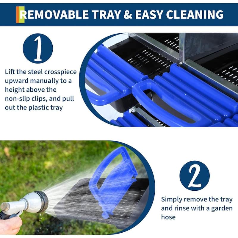 8-Hole Metal Chicken Nesting Box or Easy Cleaning with Legs