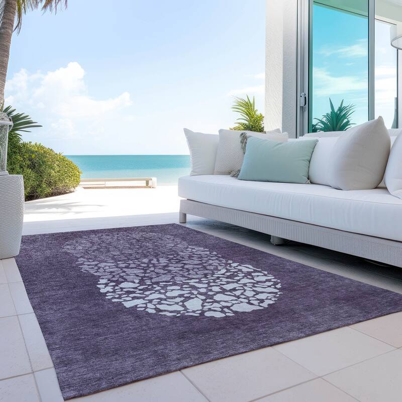 Machine Washable Indoor/ Outdoor Chantille Modern Mosaic Rug