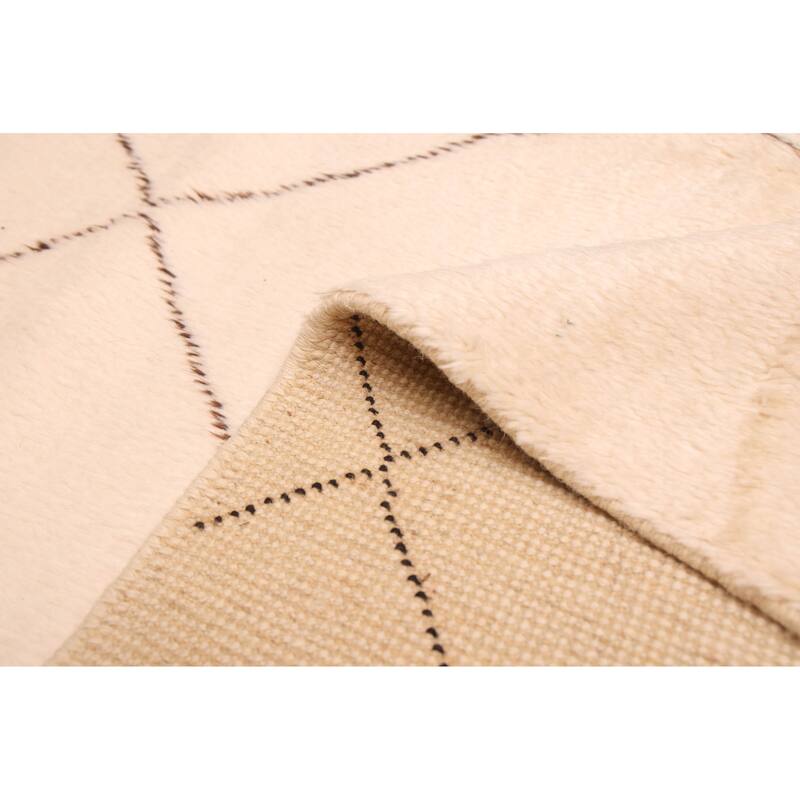 ECARPETGALLERY Hand-knotted Pak Finest Marrakesh Cream Wool Rug - 6'11 x 9'9