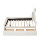preview thumbnail 5 of 16, Full Size Velvet Platform Bed with Rabbit-Shaped Headboard & Drawers with Bed-End Storage Pocket, Beige