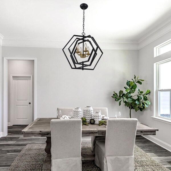 aco♡ Oaks Aura Hexa Series 4-Light Black 360° DIY Shape Modern