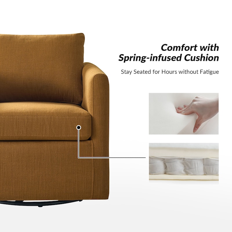 Erkenbald Modern 360-Degree Swivel Chair with Removable Slipcover Set of 2 by HULALA HOME