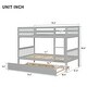 preview thumbnail 18 of 22, Twin over Twin Bunk Beds with Trundle and Ladder, Convertible into 2 Beds