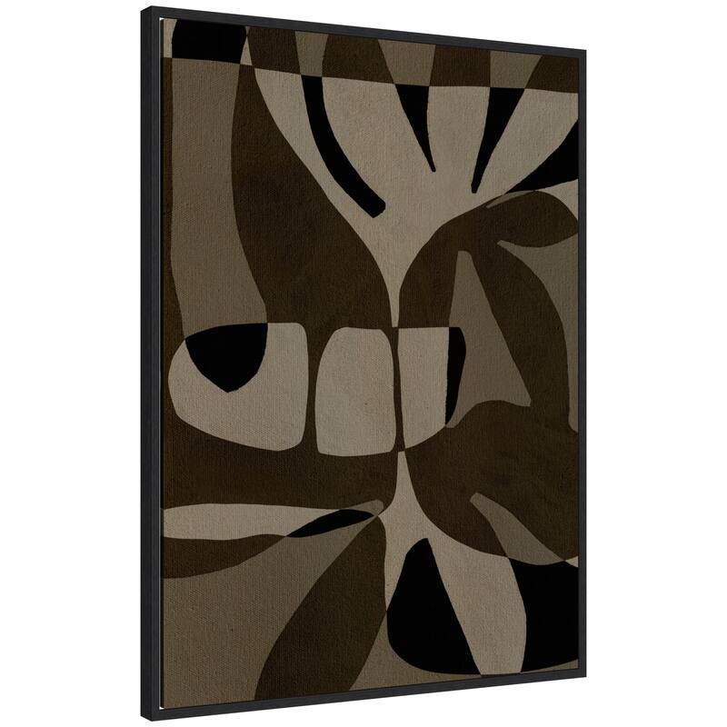 Kate and Laurel Sylvie Contour 2 Framed Canvas by Shatha Al Dafai - 28x38 - Black