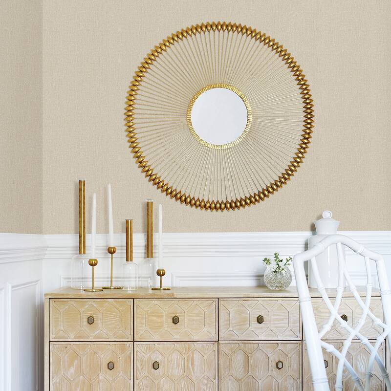 A-Street Prints Sydney Beige Faux Linen Wallpaper