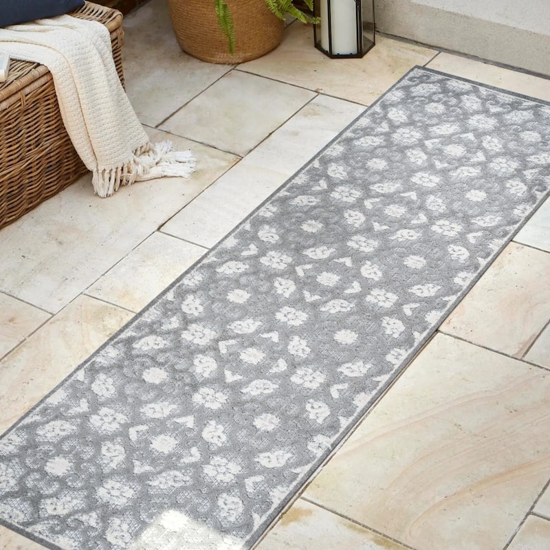 JONATHAN Y Crisantemo Tile Trellis High-Low Indoor/Outdoor Area Rug