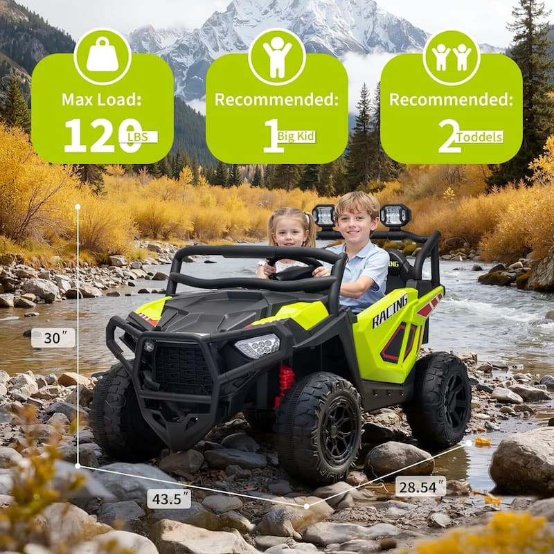 24V Ride On Toys 2 Seater Electric UTV Car Toy for Big Kids, Green