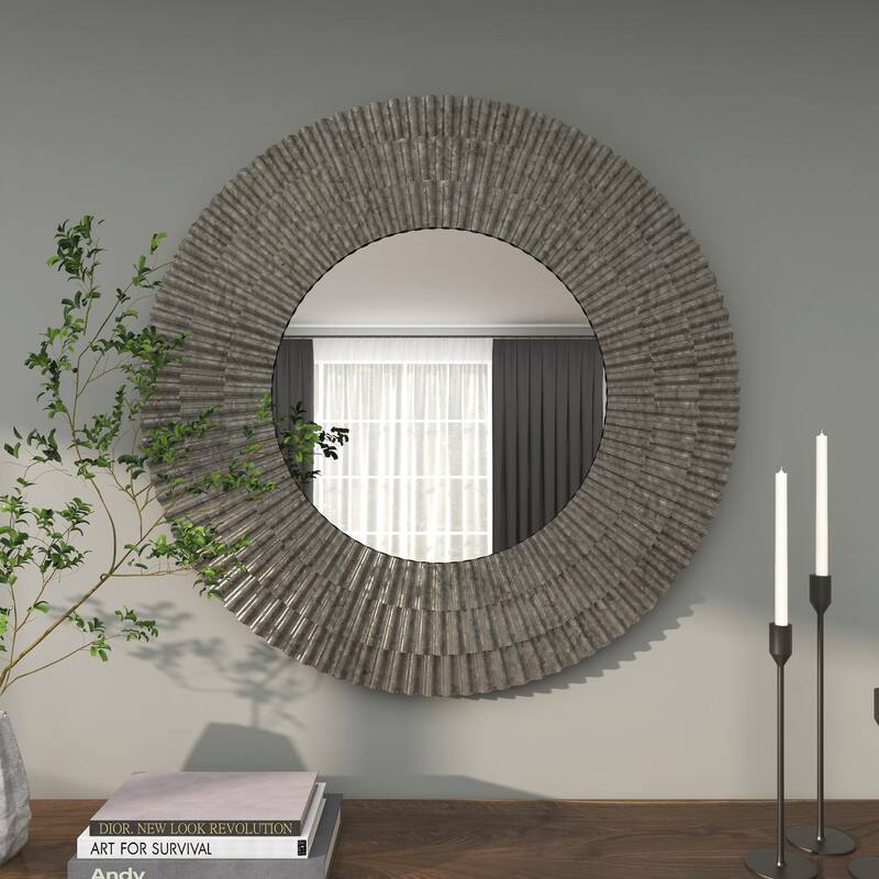 Gray Metal Room Wall Mirror