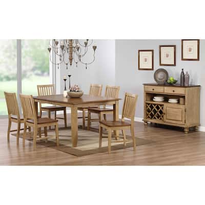 Extendable Dining Set Seats 8 - 72" Table with Server - Rectangular Dining Room Set
