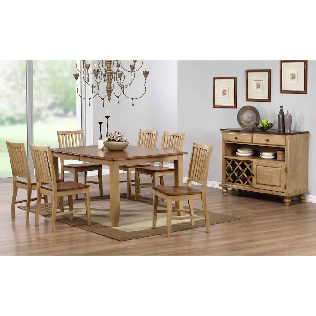 Extendable Dining Set Seats 8 - 72" Table with Server - Rectangular Dining Room Set