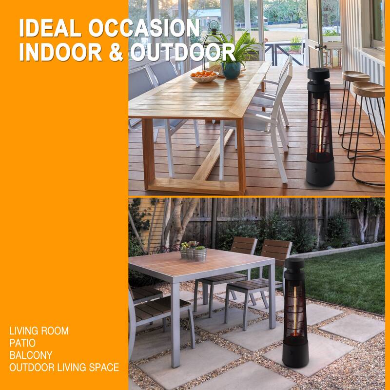 1200W Electric Freestanding Outdoor Infrared Portable Patio Heater 4100 BTU