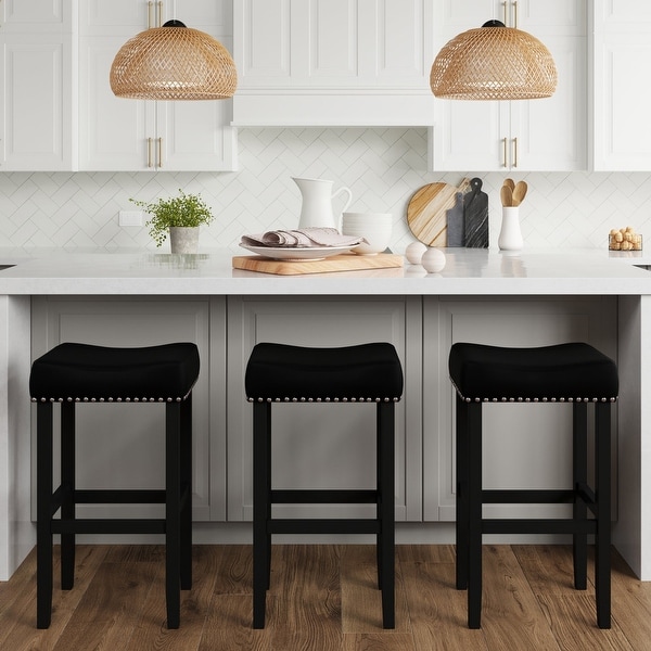 Nathan James Hylie Backless Counter Height Bar Stool with Solid