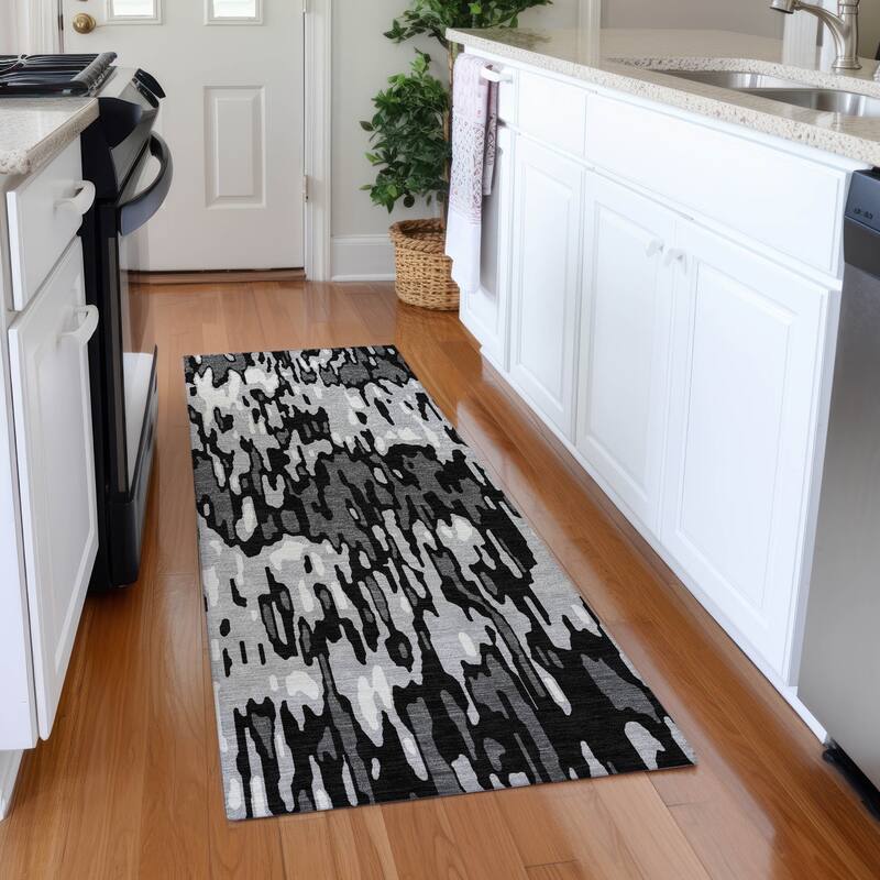 Premium Washable Super Soft Abstract Harmony Mayfield Rug - Gray - 2'3" x 7'6"