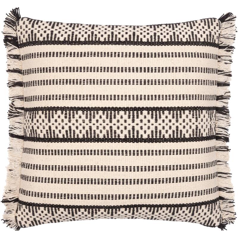 Maxine Geometric Stripes Throw Pillow with Fringe