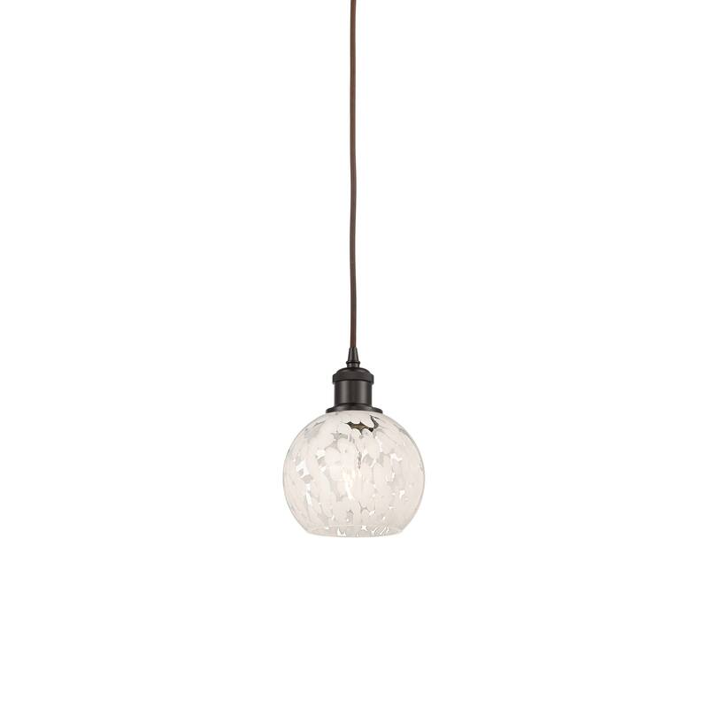 Innovations Lighting 516-1P-8-6 White Mouchette Pendant White - Oil Rubbed Bronze