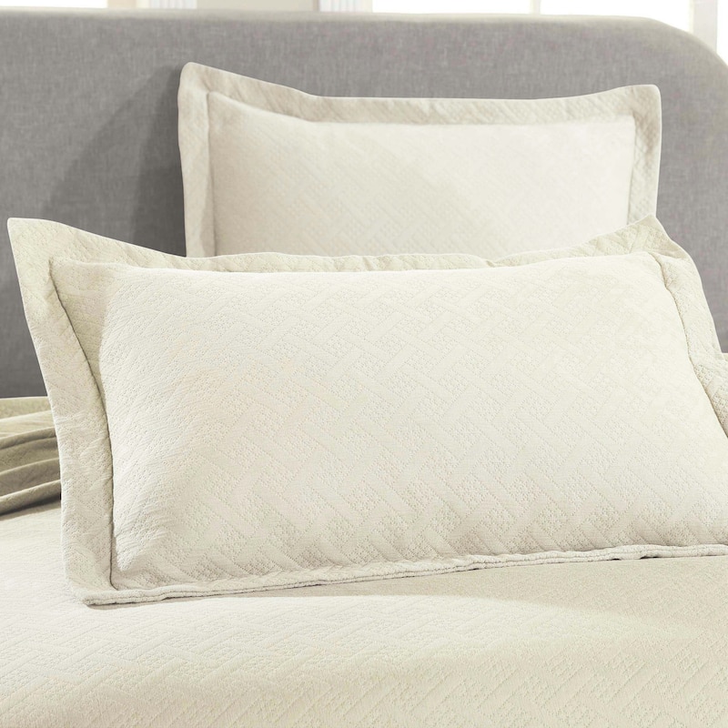 Superior Basketweave Cotton Decorative Bedspread Set