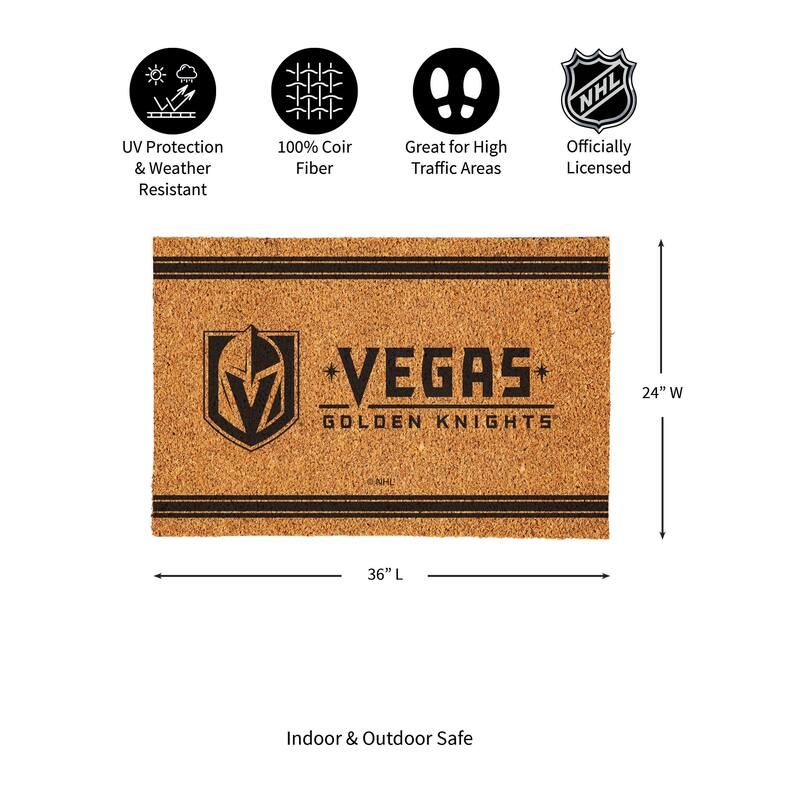 Vegas Golden Knights Monochrome Indoor/Outdoor Coir Door Mat