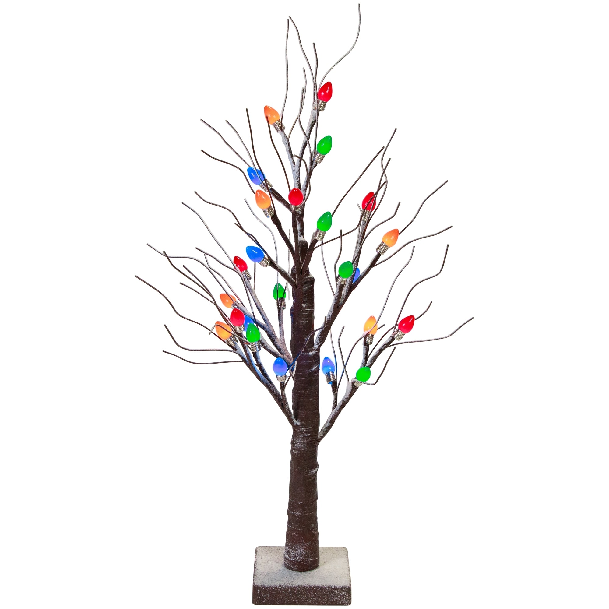 24" LED Lighted Frosted Tabletop Christmas Tree - Multi-Color lights