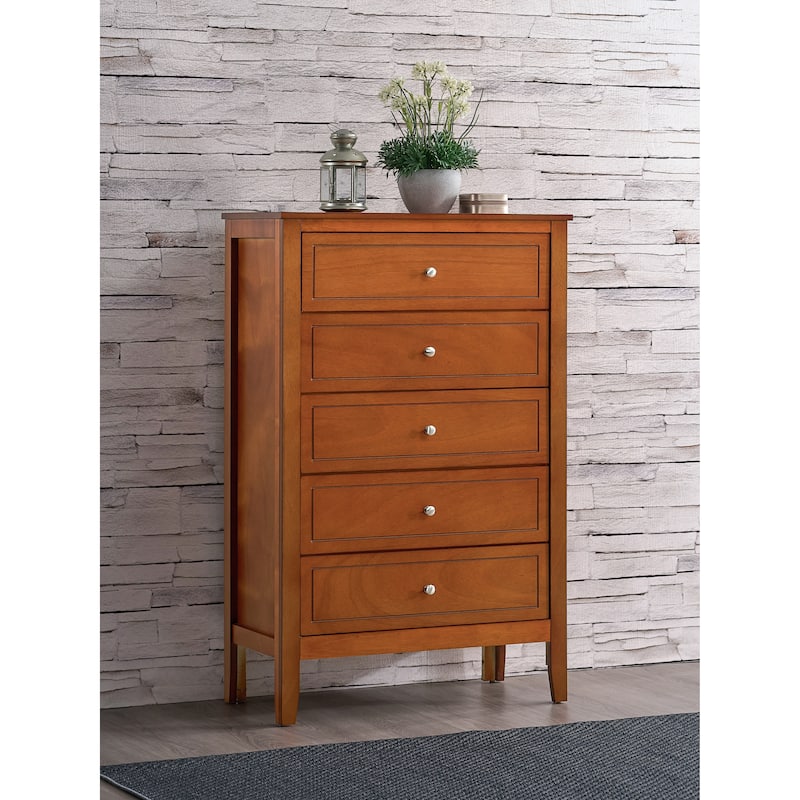 Glory Furniture Daniel 5 Drawer Chest - Oak