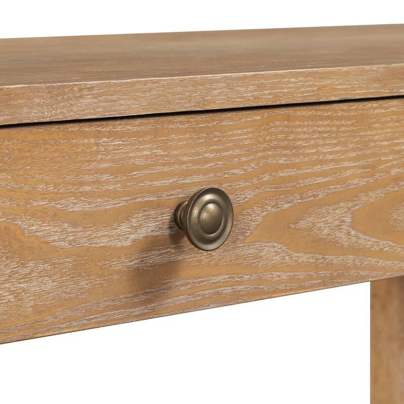 Rustic 52" Console Table with Drawers and Curved Legs for Entryway or Living Room Decor