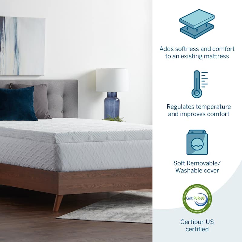 Lucid Comfort Collection 3-inch Gel and Aloe Memory Foam Topper