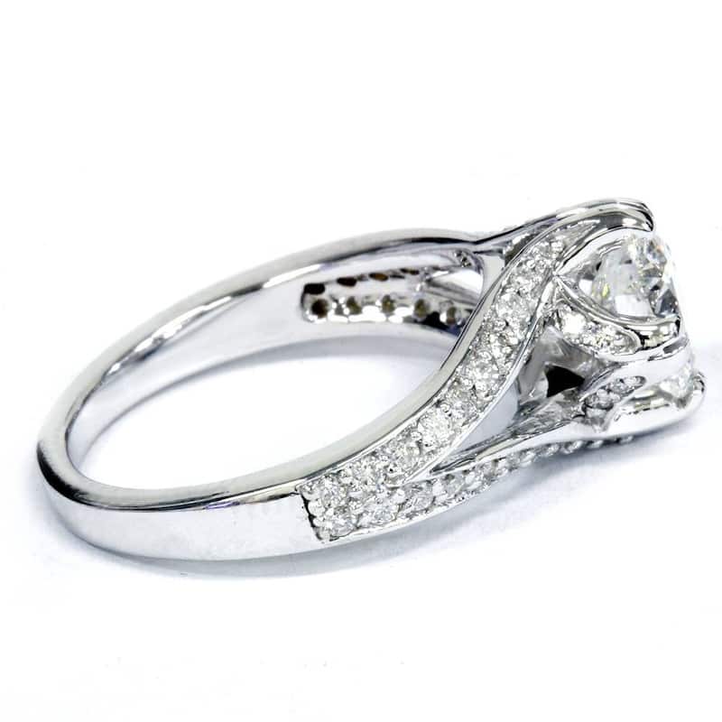 Certified 2Ct Diamond Engagement Ring Lab Grown White Gold