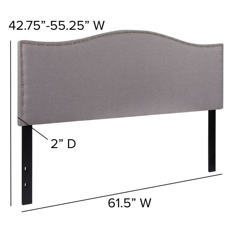 Arched Upholstered Headboard with Nailhead Trim