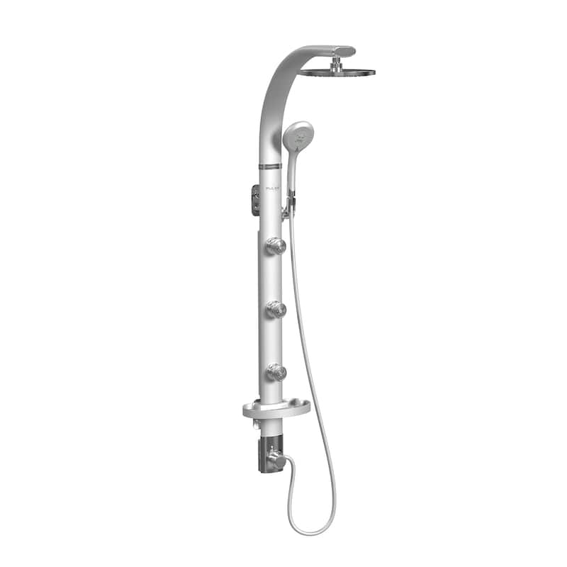 Bonzai 8-in Rain Showerhead Shower System with 3-Body Jets and Multi-function Handshower - Silver