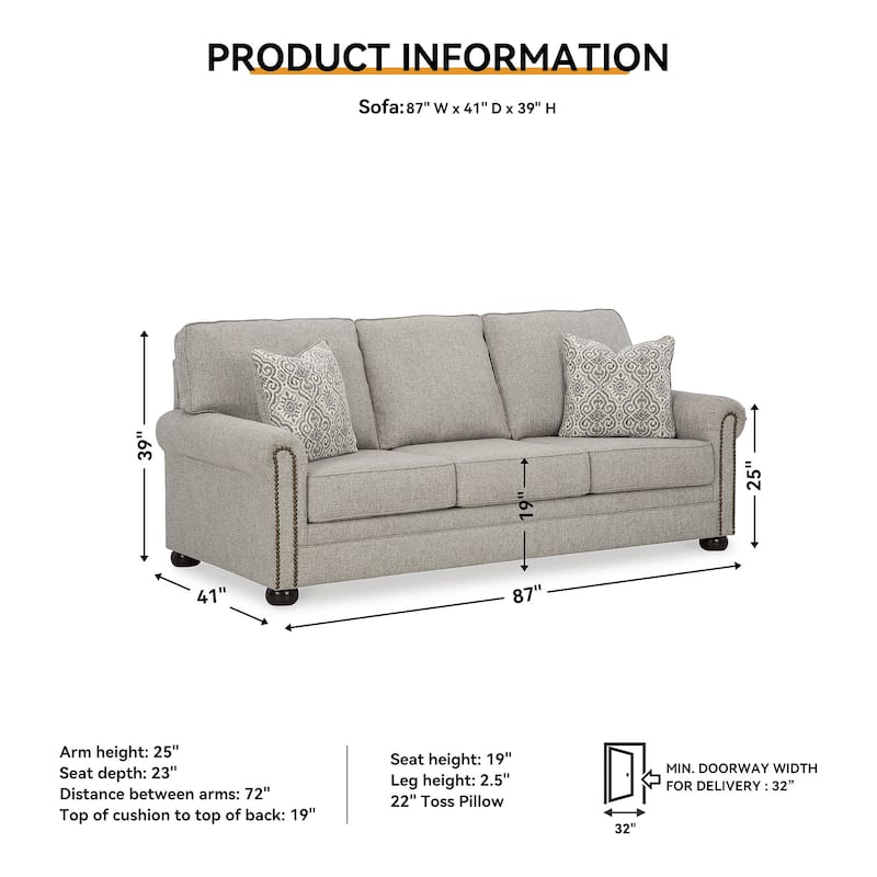 Signature Design by Ashley Gaelon Dune Sofa - 87"W x 41"D x 37"H