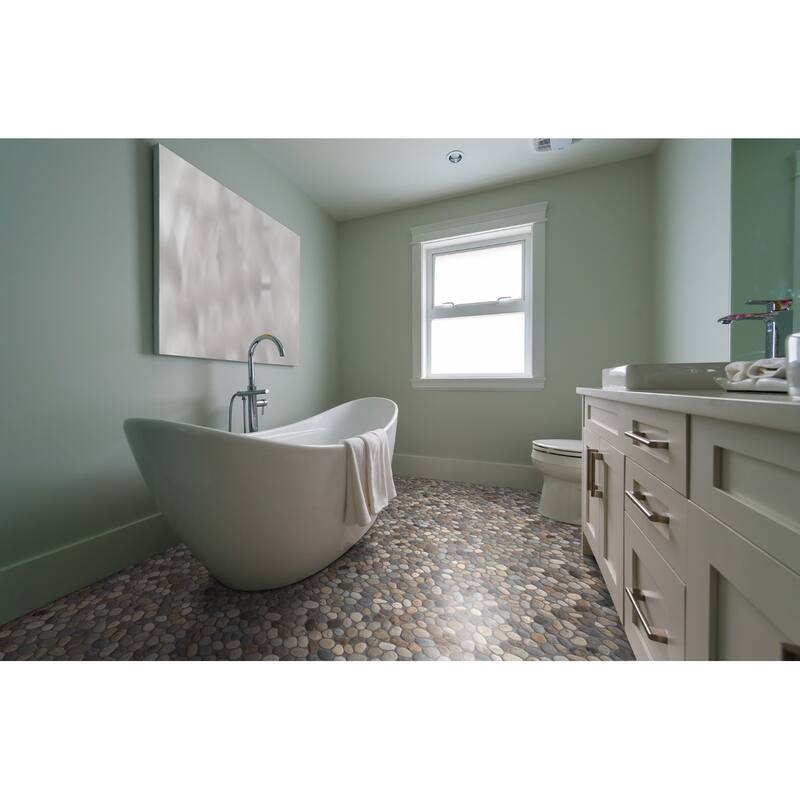 Classic Pebble 11 in. x 11 in. Mesh-Mounted Mosaic Wall and Floor Tile