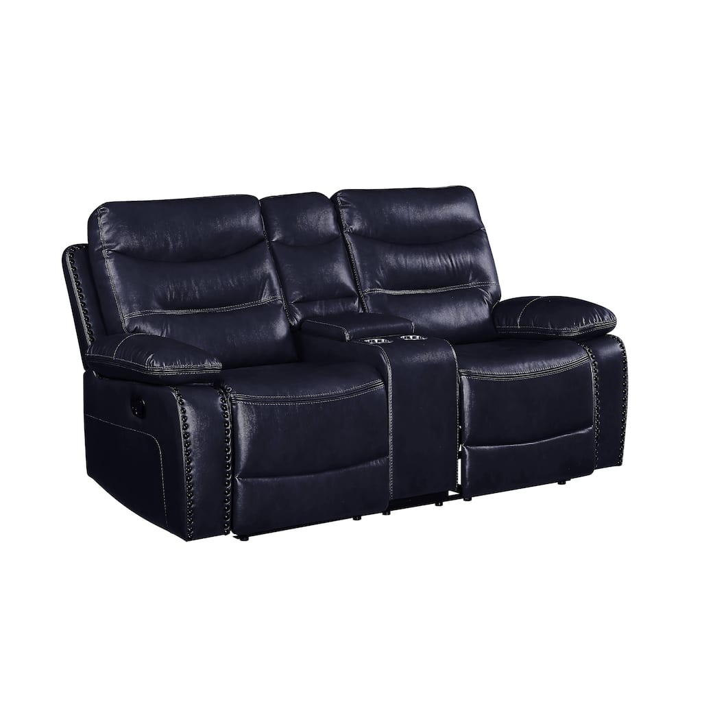 Graton Horizontal Tufted with Nailhead Trim Reclining Loveseat