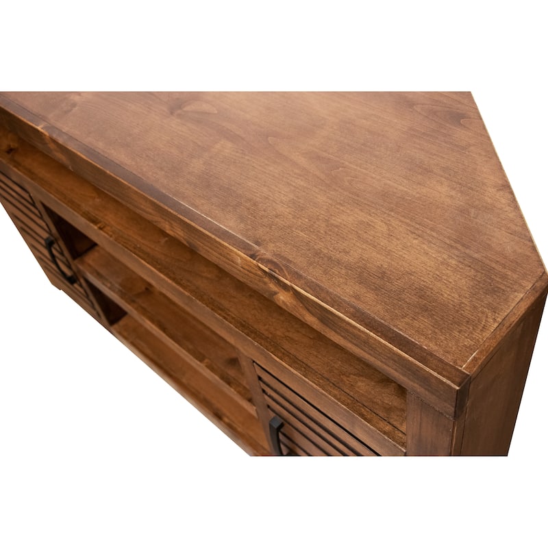Bridgevine Home 52 inch Corner TV Stand Console for TVs up to 55 inches, No Assembly Required, Whiskey Finish