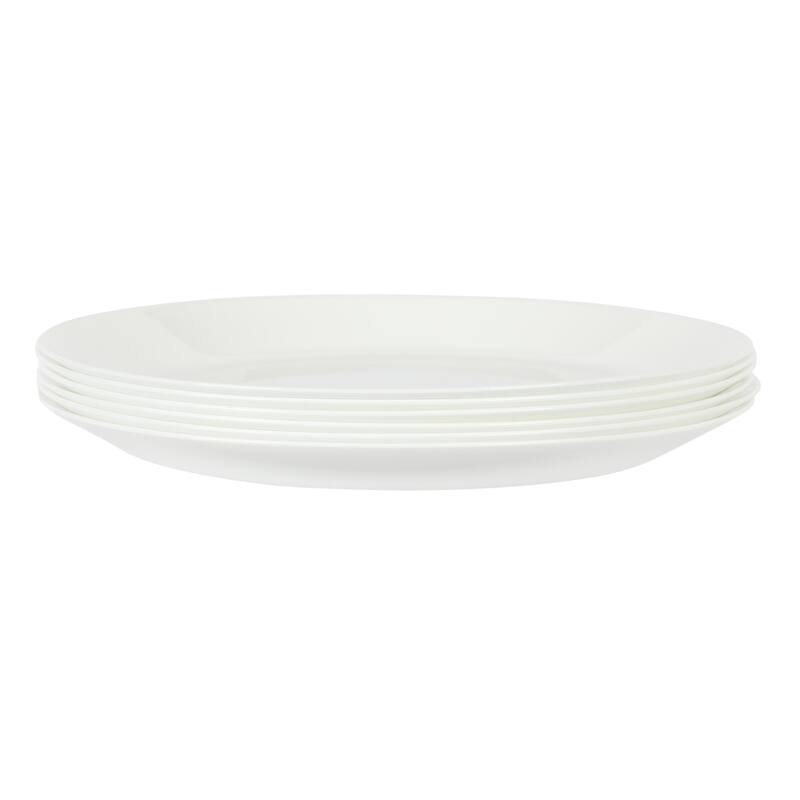 Gibson Home Ultra Round 6 Pack Opal Glass Break and Chip Resistant Dinner Plates