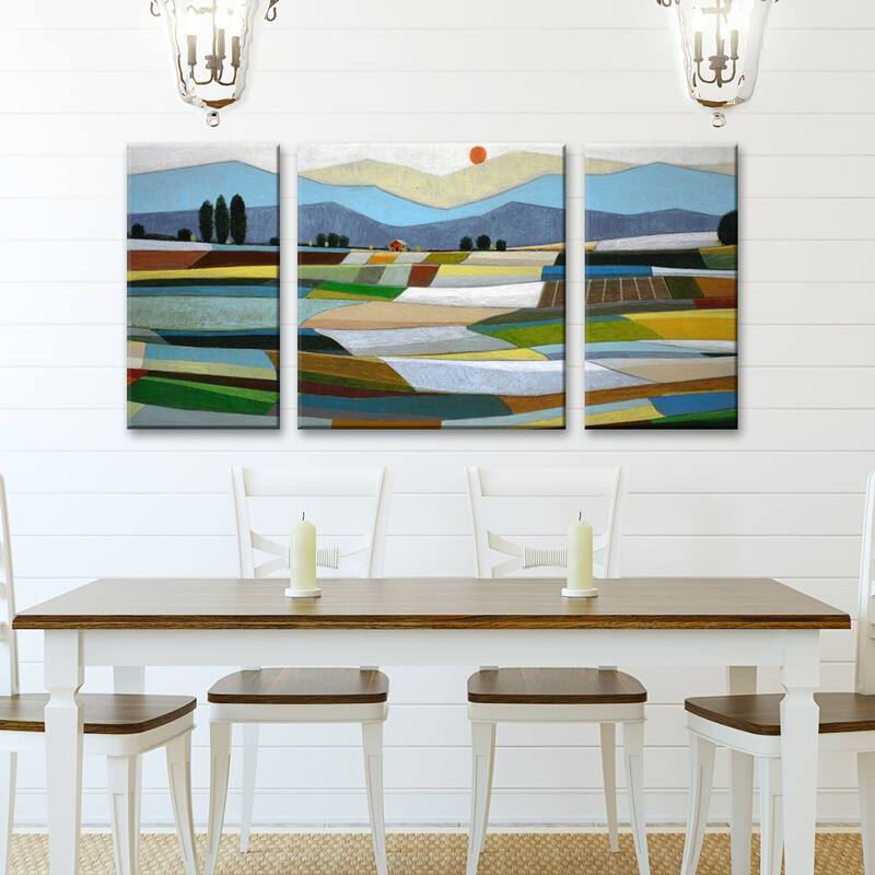 'Fertile Acres' 3 Piece Wrapped Canvas Wall Art Set by Norman Wyatt Jr.