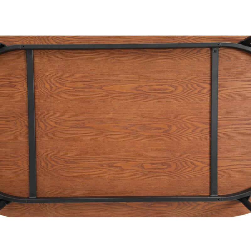 Tule Modern 9-Piece Dining Set with Solid Wood Top Oval Dining Table and Fabric Upholstered Black Steel Legs