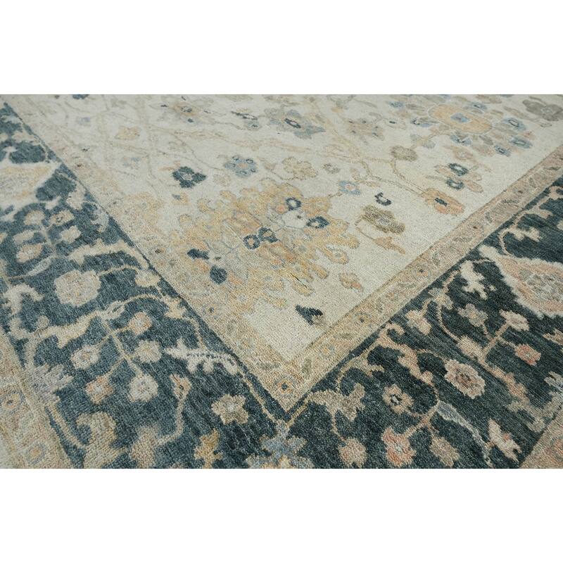 LoomBloom Multi Size Beige Wool Hand Knotted Turkish Oushak Area Rug