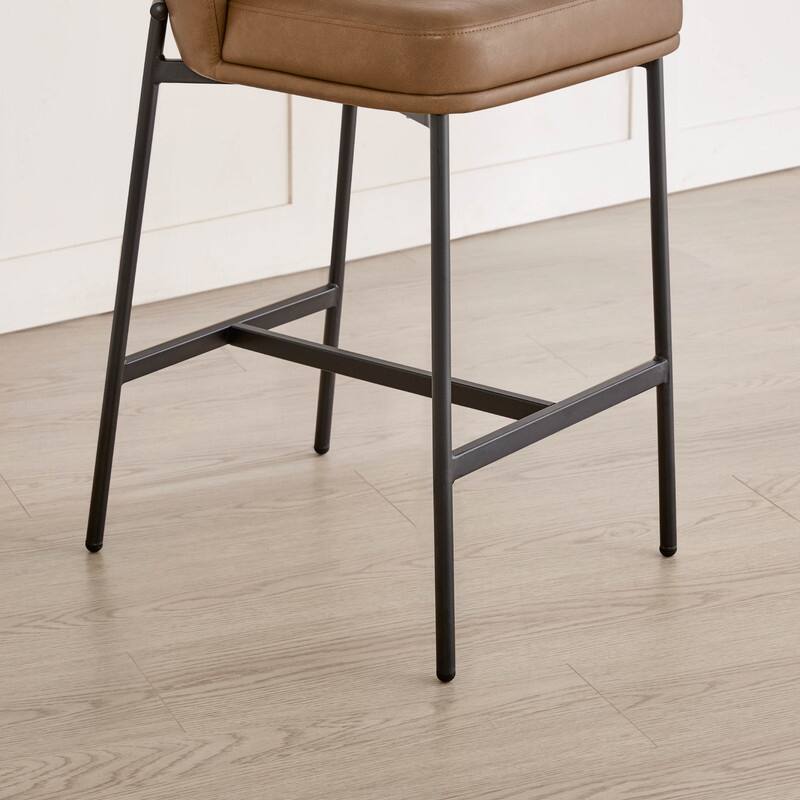 Spruce & Spring Upholstered Counter Bar Stool with Metal Frame