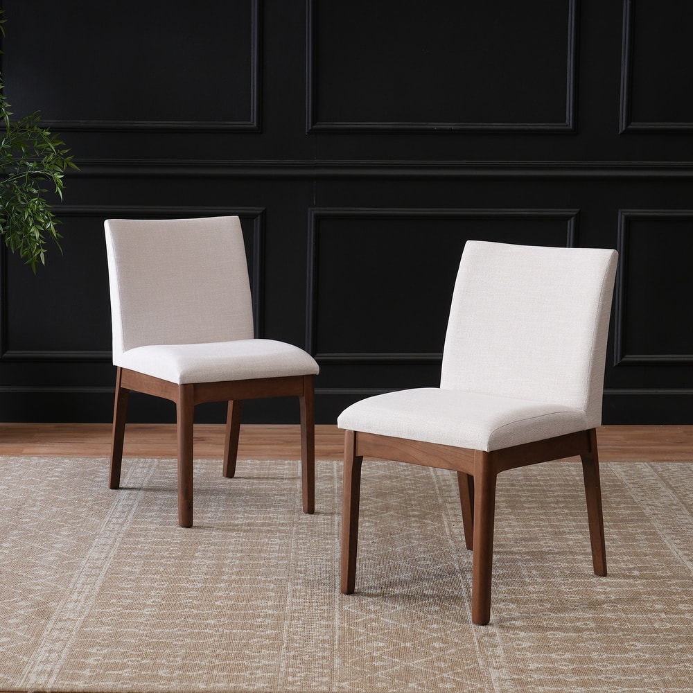 Christopher Knight Home Kwame Upholstered Rubberwood Dining Chairs (Set of 2)