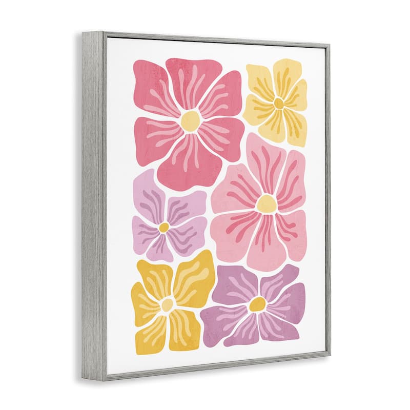 Stupell Pastel Hued Flower Blossoms Framed Giclee Art Design By Kim Allen