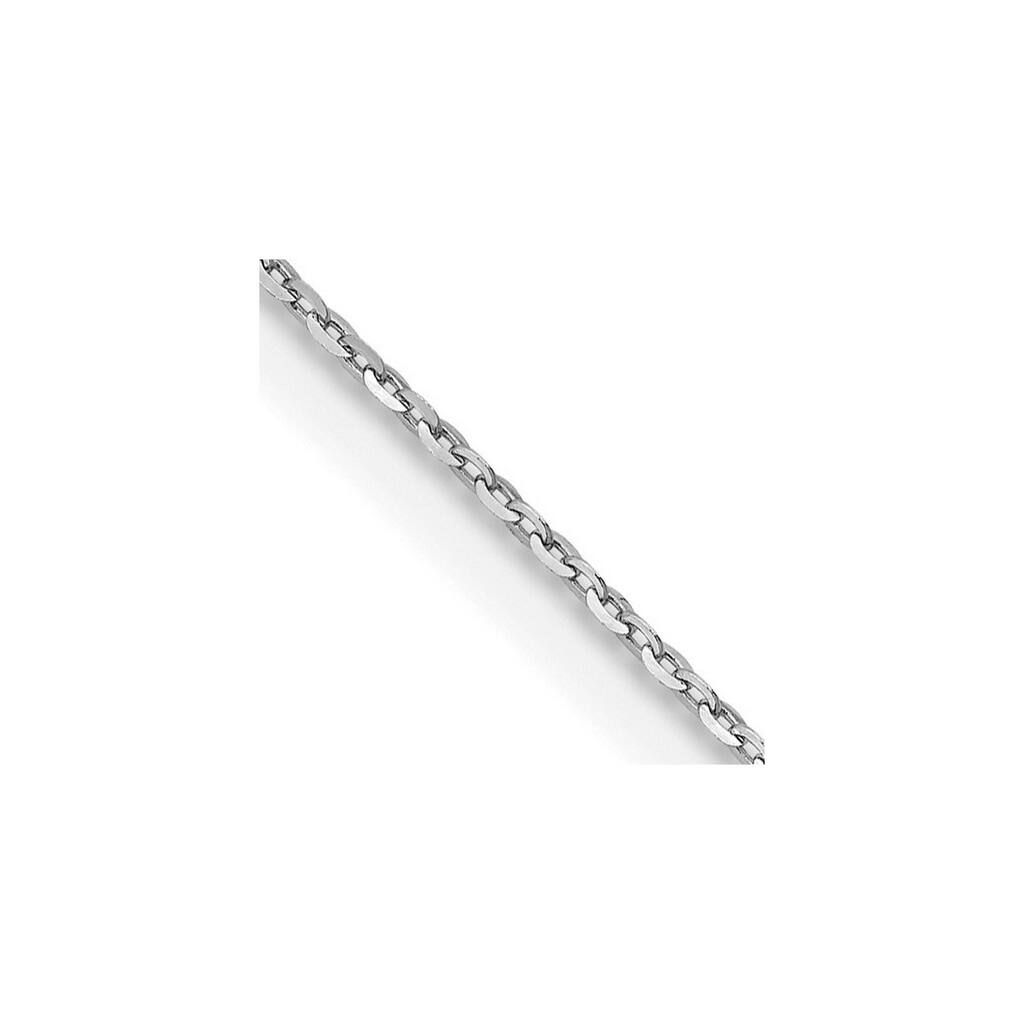 Curata Italian Solid 18k White Gold 1.15mm D/C Cable Chain Necklace Length Options: 16 18 20