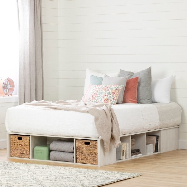 South shore avilla storage platform outlet bed with baskets