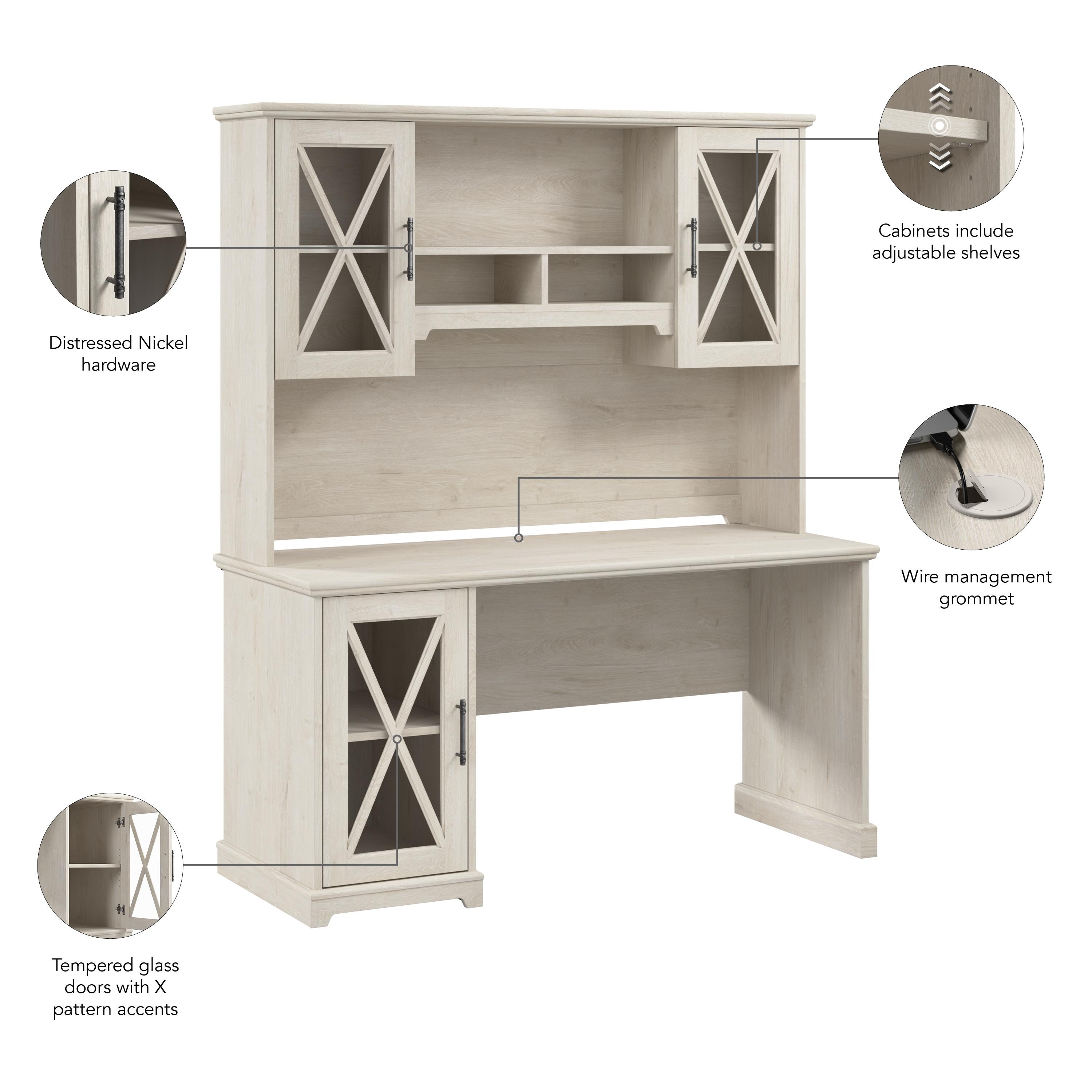 Bush Furniture Lennox Desk with Hutch and Storage Cabinet - Thumbnail 4